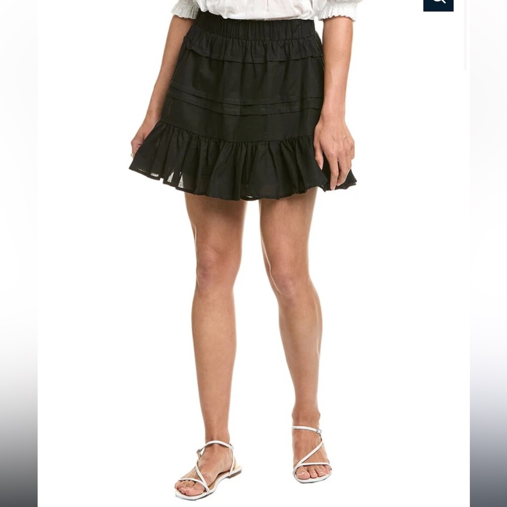Celestine SEI Linen-blend mini skirt in black. NWT.